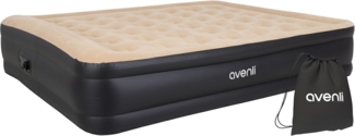 AVENLI Premium Luftmatratze selbstaufblasend 203 x 157 x 47 cm Selbstaufblasbares Luftbett 2 Personen mit Integrierter Pumpe, Tragbar, Beflocktes Oberteil, Gästebett & Campingbett