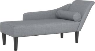 vidaXL Chaiselongue mit Kissen Hellgrau Stoff