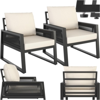 tectake Gartenlounge-Set Captive, (Set, 2-tlg), Extra dicke und große Sitzpolster und Rückenkissen