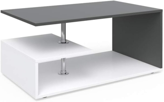 Vicco Couchtisch Weiß/Anthrazit 91 x 52,6 cm, Guillermo