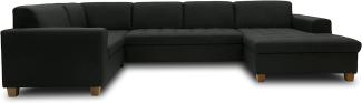 DOMO Collection Sugar Wohnlandschaft, Sofa, Couch, Polstergarnitur, Moderne U-Form, anthrazit, 162 x 333 x 199 cm