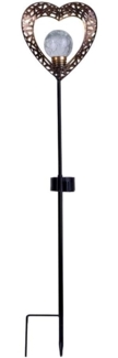 näve LED Solarleuchte Herz, LED fest integriert, Warmweiß, 2er Set, Erdspieß, Höhe: 59cm, LED warmweiß, inkl. Akku