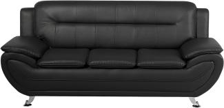 3-Sitzer Sofa Kunstleder schwarz LEIRA