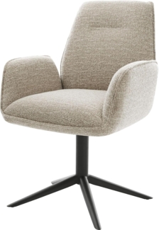 Drehstuhl Zoa-Flex Webstoff Soft Beige Fußkreuz Schwarz 360° drehbar Wippfunktion Taschenfederkern