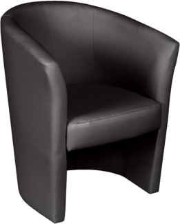 Dmora Sessel mit Kunstlederbezug, Farbe schwarz, 65 x 78 x 60 cm