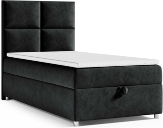 Best for Home Boxspringbett mit Bettkasten Trinity K2 Single Bonell-Matratze inkl. 7 cm Topper (Einzelbett, Hotelbett, Polsterbett gepolstertes Kopfteil, Jugendbett, Kinderbett versch. Größen, 70x200 80x200 90x200 100x200 cm), verschiedene Liefermöglic...