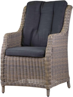 Kai Wiechmann Gartensessel Hochwertiger Polyrattan Geflechtsessel als wetterfester Rattansessel, moderner Polyrattan Gartenstuhl in Grau