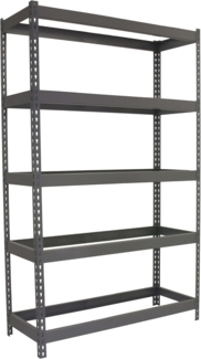 Simon Rack Metallregal, 2000 x 1200 x 750 mm, 400 kg Biegepunkt, 5 Höhen, ohne Platten, Lagerregal, Industrieregal, Grau - SimonTaller