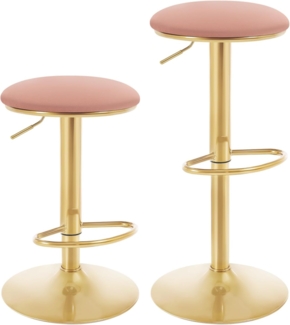 WOLTU 2er Set Barhocker Barstuhl mit Fußstütze ergonomischer 360 ° Drehhocker höhenverstellbar Tresenhocker für Bistro Küche Bar Café 61-82cm BH302rs-2