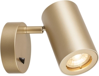 SLV No. 1000731 ENOLA_B Wandleuchte QPAR51 mit Schalter messing max. 50W