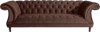 Ivette Sofa 3-Sitzer Samtvelours Braun Buche Nussbaumfarben