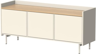 Vicco Lowboard Creme 140x63 cm mit 3 Türen, Velina
