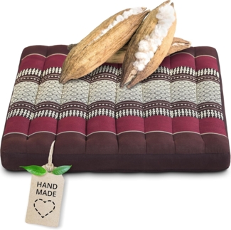 livasia Sitzkissen Sitzkissen 50 cm, vegan und handgefertigt, 50 x 50 x 6 cm, Kapok