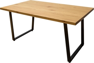 riess-ambiente Esstisch LOFT 160cm natur / schwarz (Einzelartikel, 1-St), Eichenholz-Design · Metall · Kufen-Gestell · Küche · Industrial