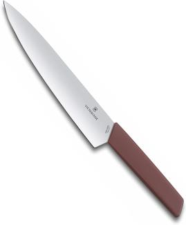 Victorinox, Swiss Modern, Profi Tranchiermesser, Extra Scharfe Klinge, gerader Schliff, 22 cm, Robuster Kunststoffgriff, Rostfreier Stahl, weintrauben-rot