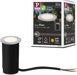 Paulmann 94726 LED Bodeneinbauleuchte Goldlicht insektenfreundlich rund 50mm