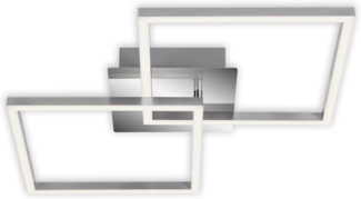Briloner Leuchten LED Deckenleuchte drehbar, Deckenlampe dimmbar, 24 Watt, 1. 800 Lumen, 3. 000 Kelvin, chrom-silberfarbig, W, 620 x 368 x 73 mm (LxBxH)