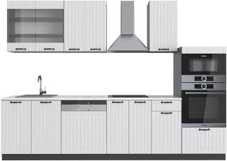 Vicco Küche Fame-Line 240 cm Küchenzeile Landhaus Küchenblock Einbau Anthrazit