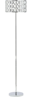 'Tenna' Stehlampe Silber Metall 160 cm Schirm mit Kristallen aus Acrylglas langes Kabel mit Schalter Moderner Glamouröser Stil