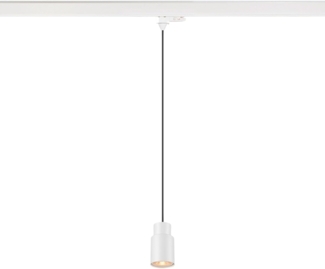 SLV PURI 2.0 Tube, 3~ Pendelleuchte, GU10, Pendellänge 200cm, 1x max. 6W, weiß - Leuchten mit 3 Phasen Adapter 230V