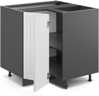 Vicco Eckschrank Fame-Line, Weiß Landhaus/Anthrazit, 80. 5 cm, AP Anthrazit