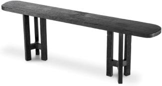 Casa Padrino Luxus Konsole Antik Schwarz 230 x 35 x H. 74,5 cm - Rechteckiger Massivholz Konsolentisch - Massivholz Möbel - Luxus Möbel - Luxus Qualität