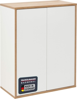 Fackelmann FINN Doppel Midischrank 60 cm, Braun hell/Weiß