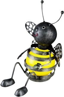 LED Solarleuchte, Außen, Biene, gelb, schwarz, H 25 cm