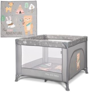 Lorelli Reiselaufstall Play`n Relax Matratze, Tragetasche, seitliche Öffnung grau