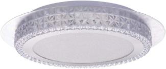 LED Deckenleuchte, Blattsilber, Kristalle, DMxH 35x6,1 cm