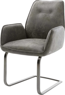 Freischwinger Zoa-Flex Mikrofaser Grau Antik Freischwinger flach Graphit Taschenfederkern