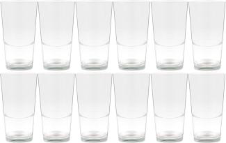 12er Set Latte Macchiato Blancho Glas - 39cl Kaffeeglas stapelbar ohne Dekor