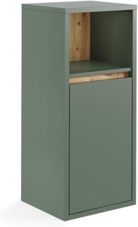 Vicco Midischrank Grün/Artisan 33 x 80 cm mit Tür und offenem Regal, Viola