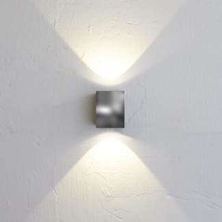 Außenwandleuchte, 2 LEDs/230V/5W, 500 lm, 2700K, CANTO KUBI, Edelstahl Edelstahl