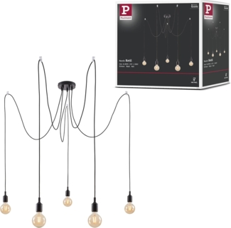 Paulmann No. 50389 Pendelleuchte Neordic Ketil 5-flammig E27 max. 20W Schwarz