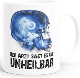 MoonWorks Tasse ''Kaffee-Tasse Xray Der Arzt sagt es ist unheilbar Hobby Röntgenbild Bike Fahrrad Downhill Geschenk-Tasse Moonworks''