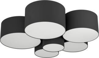 Eglo 99509 Deckenleuchte PASTORE 2 weiss, schwarz E27 6x40W H:28,5 Ø:99cm dimmbar