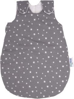 Babyschlafsack HONEY | mitwachsend & atmungsaktiv | ganzjahres Baby-Schlafsack | pflegeleichtes Polyesterflies | vier verstellbaren Größen (Sterne grau, 62/68)
