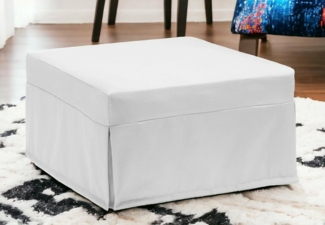 Talamo Italia - Ancilla Klappbett, Hocker, der in ein Einzelbett umgewandelt werden kann, Stoffhocker für das Wohnzimmer, 100 % Made in Italy, 80 x 80 x 45 cm, Weiß