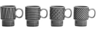 Elegantes Espresso-Tassen Set aus Steingut, 4er-Set, 10 cl