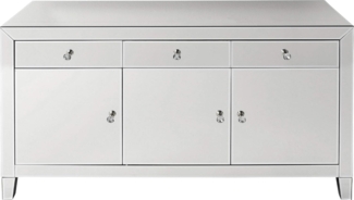 Kare Design Sideboard Luxury, verspiegeltes Sideboard mit Türen und Schubladen, in verschiedenen Ausführungen erhältlich (H/B/T) 77 x 140,5 x 45 cm, Silber