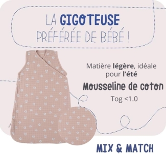 Noukie's Schlafsack 50 cm aus Musselin, rosa