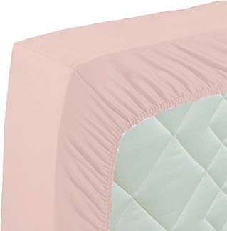 Bauer Uni-Mako-Satin Spannbettlaken, 160x200 cm, Fb. 3543 rose