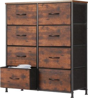 Sweetcrispy Kommode mit Stoff-Schubladen, Sideboard mit 8 Stoff-Schubladen, Schubladenschrank, Organisationsmöbel für Küche, Büro, Flur, TV-Schrank mit Schubladen