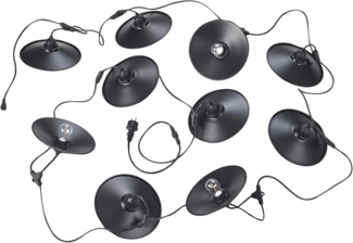 Outdoor Lichterkette CHAIN mit Netzstecker & 10 LEDs mit Schirm, 6,5 Meter