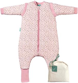 molis&co. Baby-schlafsack mit Füßen, abnehmbare Ärmel und Socken. 2.5 TOG. Größe: 100 cm (4 Jahre). Ideal für die Übergangszeit und den Winter. Misty Rose. 100% Baumwolle (OEKO-TEX 100).