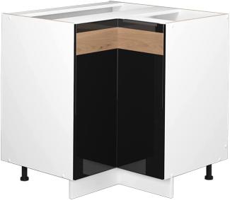 Vicco Eckunterschrank Küchenschrank Küchenmöbel Fame-Line Weiß Schwarz Eiche 81 cm modern Hochglanz