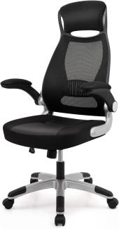 IntimaTe WM Heart Bürostuhl, Ergonomischer Schreibtischstuhl,Chefsessel mit Integrierten Kopfstützen, Computerstuhl mit Klappbaren Armlehnen, Atmungsaktiver Drehstuhl mit Lendenwirbelstütze, Schwarz