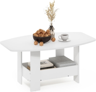 Furinno Schlichtes Design Couchtische, Weiss/opulenter Garten