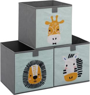 Navaris Aufbewahrungsbox Kinder Aufbewahrungsbox 3er Set Aufbewahrung 28x28x28cm Spielzeugkiste (1 St), 3x Spielzeug Box faltbar für Kinderzimmer Kisten mit Griff Toy Box Set